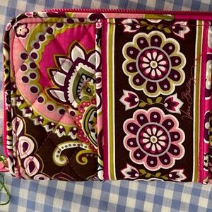 Vera Bradley Turnlock wallet Black Pink Green